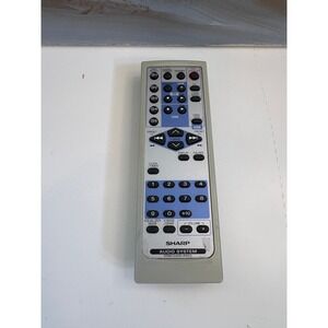 Sharp RRMCGA081AWSA Audio System Remote Control Gray Blue Replacement UNTESTED